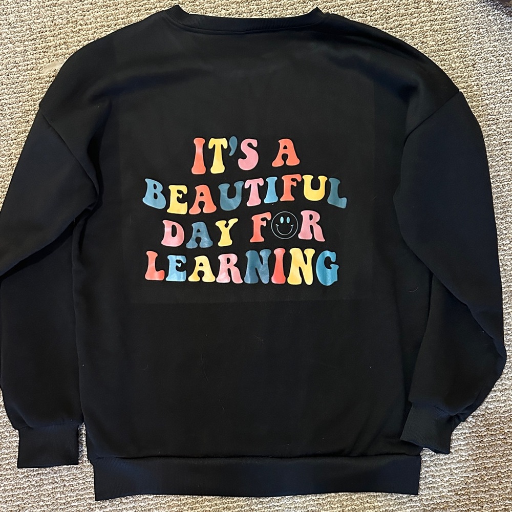 Black Smiley Face crew neck Sweatshirt